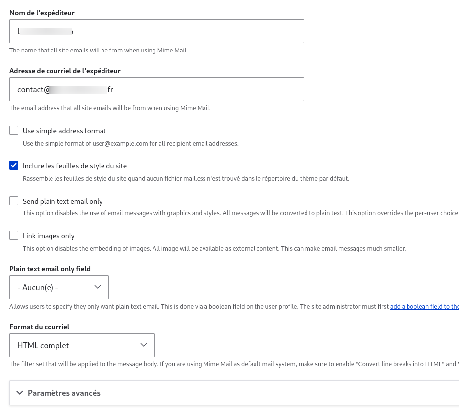 config SMTP Mime Mail