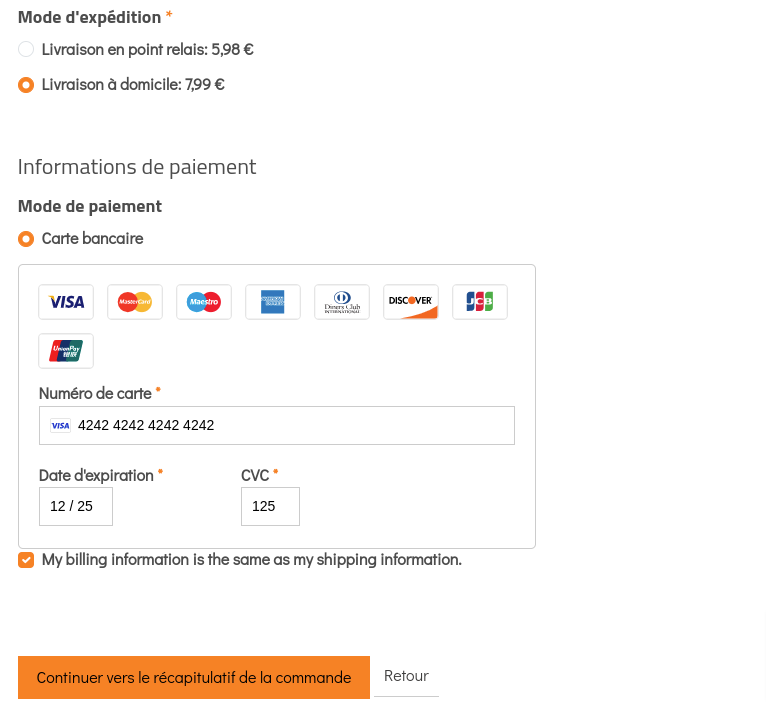 e-commerce checkout paiement