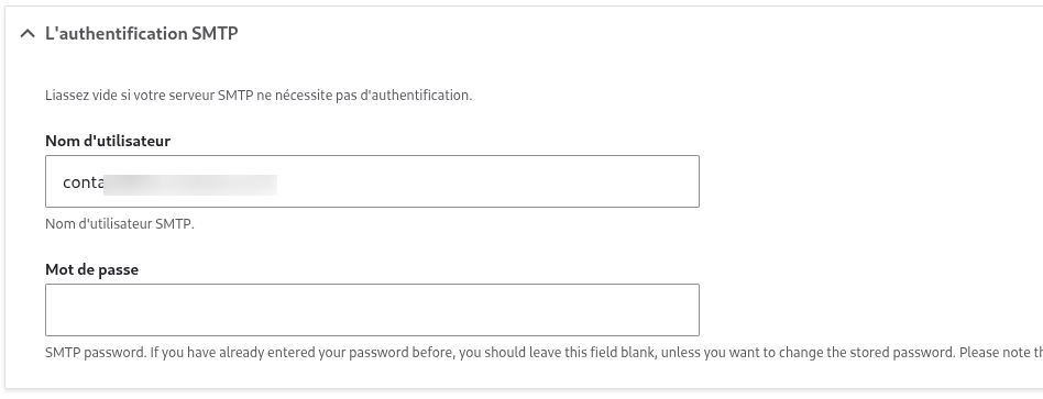 config SMTP drupal OVH